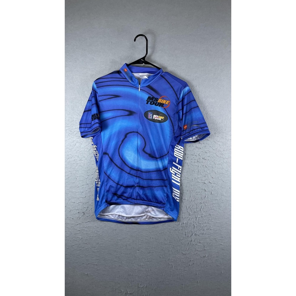 Voler MS Bike Tour Cycling Jersey Mens Medium Blue Full Zip MS‎ 150 Road Bike